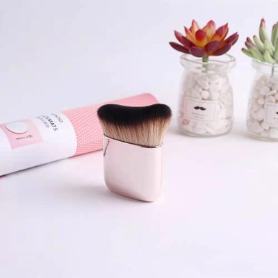 Cute Single Pink Kabuki Loose Flat Top Foundation Makeup Brush