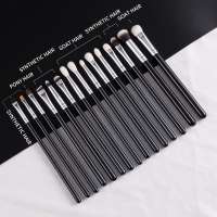 BEILI 15PCS Black EYE Makeup Brushes Natural Goat Pony Hair Eye Shadow Eyeliner Eyebrow  Eye Set brush make set up NO LOGO