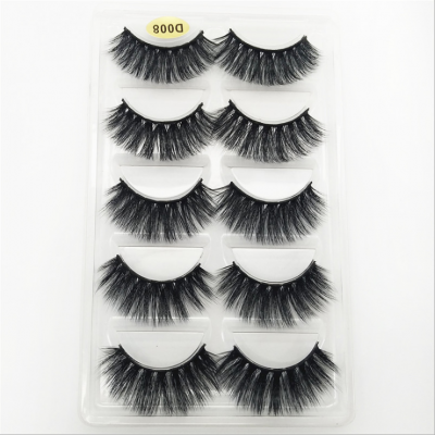 New Handmade 3D Mink 100% Real Fur False Crossing Human Hair Lashes Full Strip Eyelashes