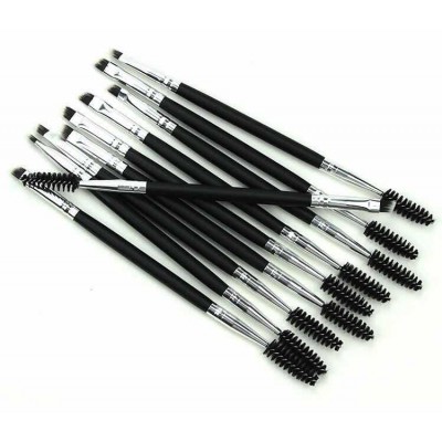 Wholesale Makeup Tool Double End Custom Angled Eyebrow Eyelash Brush With Private Label