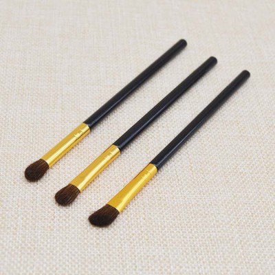 Stocked horse hair 3pcs eye shadow brush set pvc bag packaging eye makeup brush blooming brush