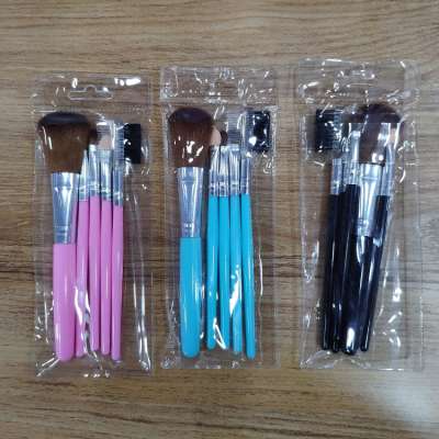 stocked plastic handle 5pcs cheap makeup brush set Eye powder makeup brush